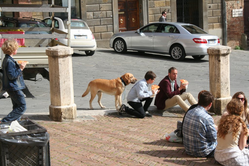 Piazza del Campo, Siena, Italy, pizza, sun