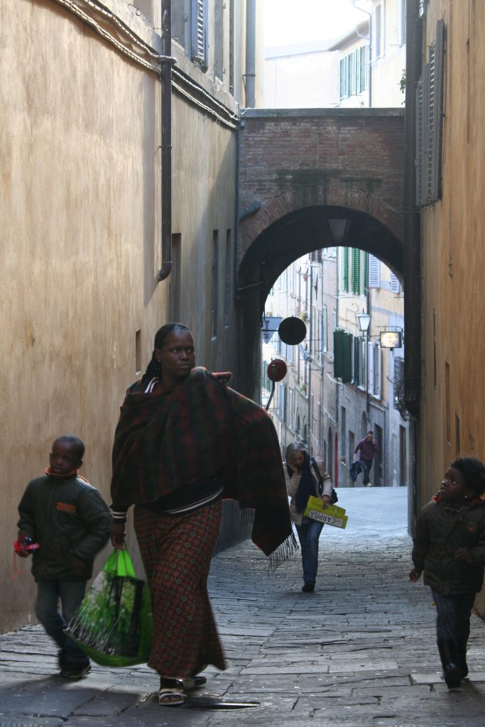 Family, Siena, Italy, streets