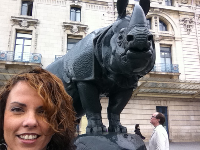 Rhinocéros statue at Musée d'Orsay in Paris