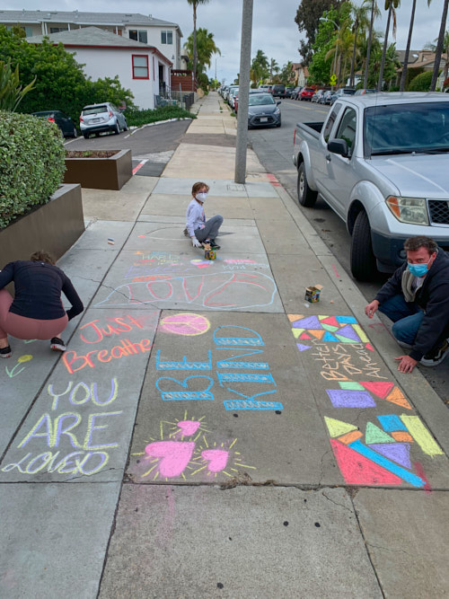 Chalk painting in North Park